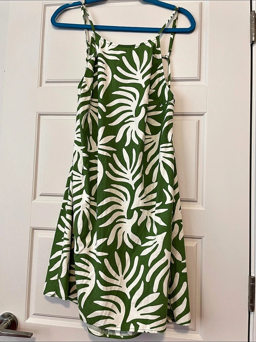 a new day Green & White Floral Mini Dress Size Large Like New